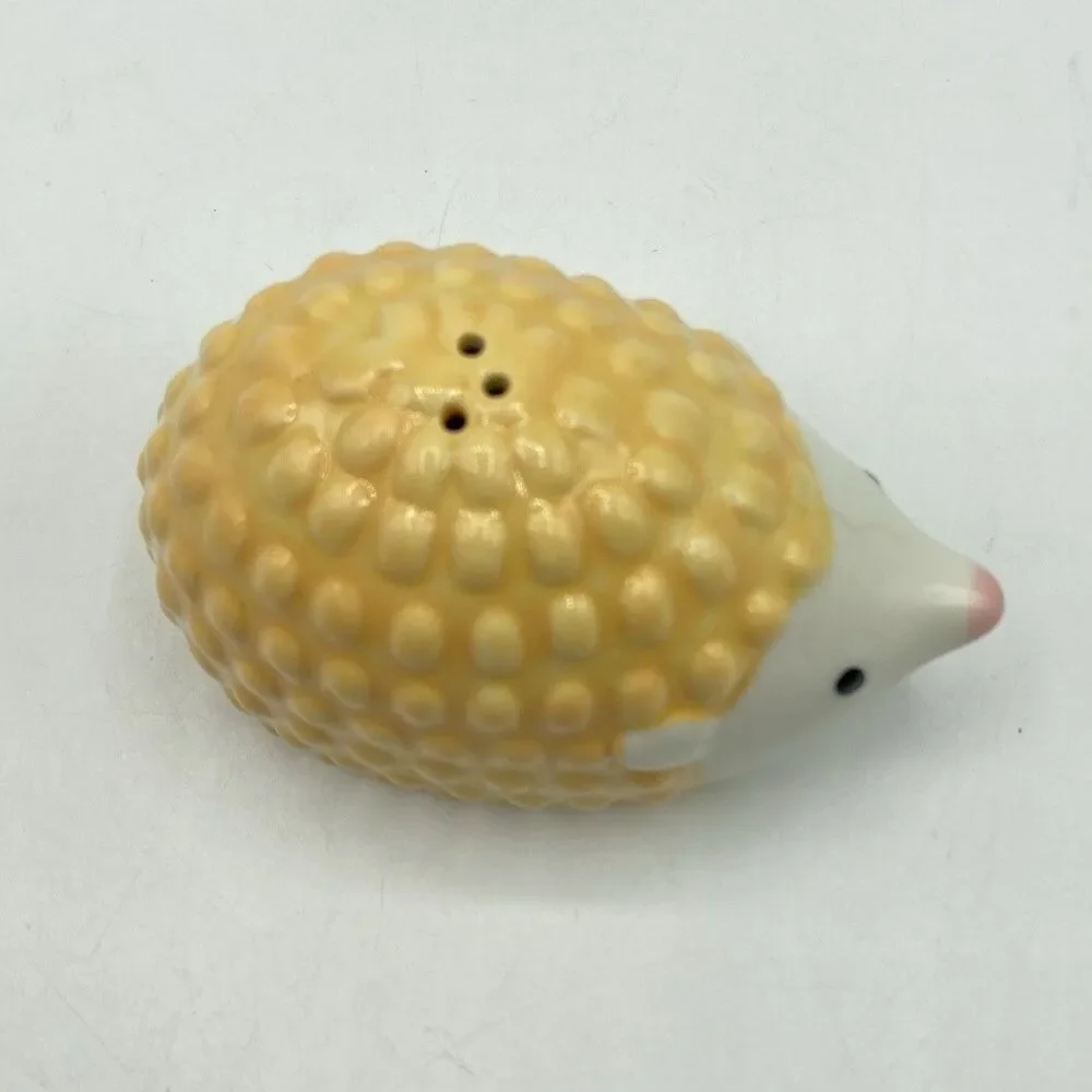 2 Pier 1 Imports Ceramic Hedgehog Salt & Pepper Shakers Set Woodland Kitsch NEW
